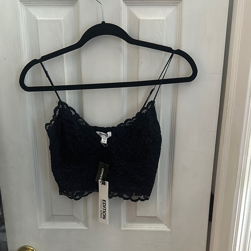 NWT Express Lace Navy Top